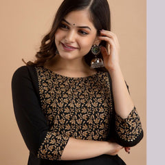 Women’s  Rayon Ethnic Motif Printed Anarkali Kurta
