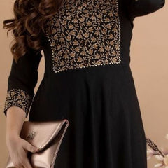 Women’s  Rayon Ethnic Motif Printed Anarkali Kurta