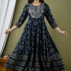 Women’s Stylish Flared All-Over Printed Anarkali Kurta