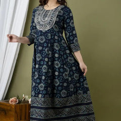 Women’s Stylish Flared All-Over Printed Anarkali Kurta