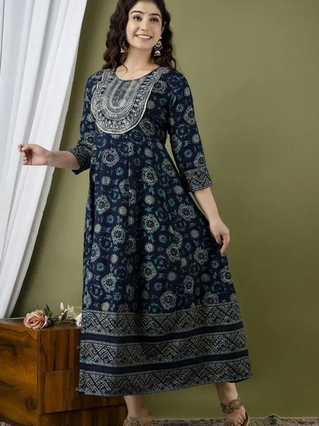 Women’s Stylish Flared All-Over Printed Anarkali Kurta