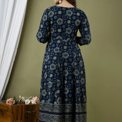 Women’s Stylish Flared All-Over Printed Anarkali Kurta