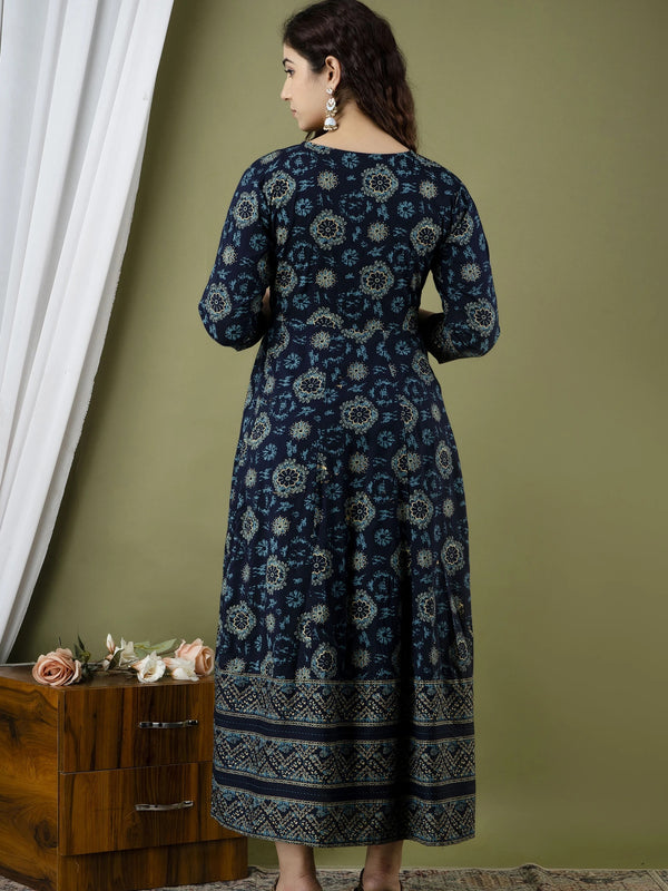 Women’s Stylish Flared All-Over Printed Anarkali Kurta
