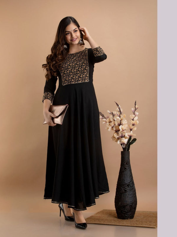 Women’s  Rayon Ethnic Motif Printed Anarkali Kurta