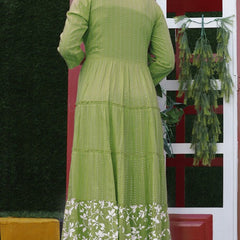 Embroidered Anarkali Kurta with Sequin Work & Flared Printed Hem