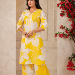 Women's Floral Printed Straight Co-ord Set