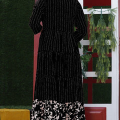 Embroidered Anarkali Kurta with Sequin Work & Flared Printed Hem